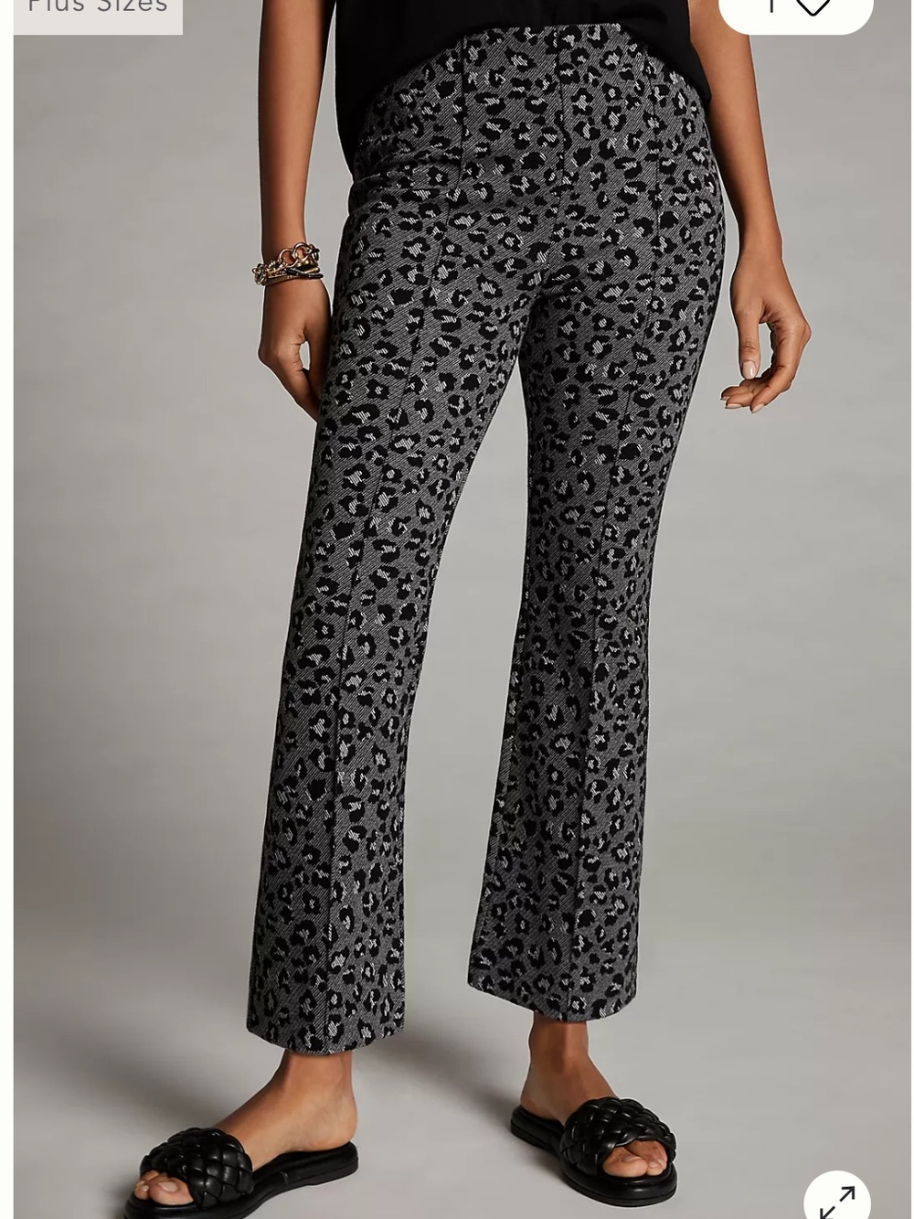 Anthropologie Maeve Gray Patterned Pants